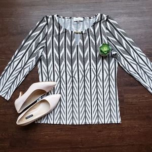 Calvin Klein Geometric Pattern Long Sleeve Top